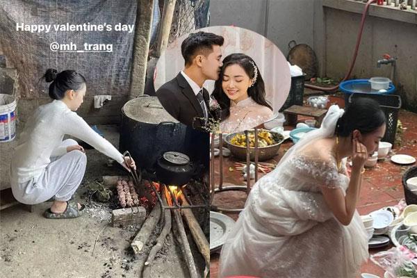 Duc Chinh’s wife spoke up about the newly married photo and had to wash the dishes