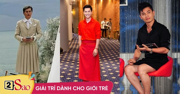 Not only Ngo Thanh Van’s wedding, Nam Trung wears skirts everywhere