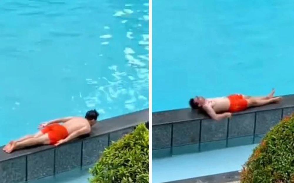 Đến bể bơi nhưng không bơi, thanh niên có hành động nó lạ lắm-1