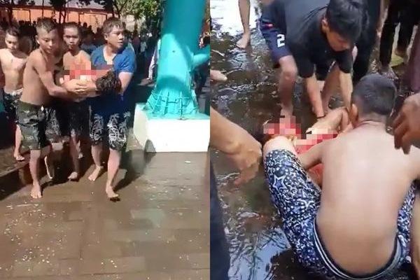 Clip: Khoảnh khắc cánh cổng sắt lớn đổ sập, đè trúng 2 bé gái-1