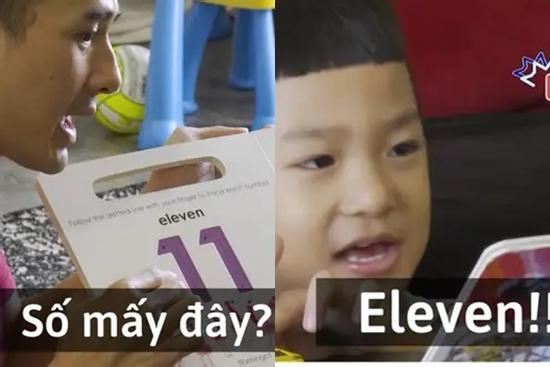 Con trai rối loạn ngôn ngữ, đếm '9, 10, eleven', sao nam Vbiz xử lý khéo