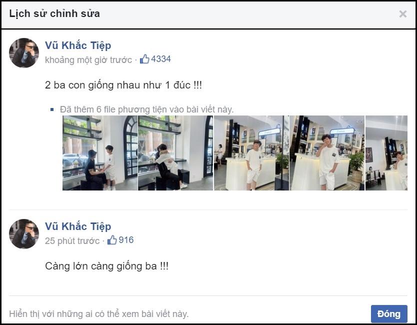 Vũ Khắc Tiệp xóa vội caption ô dề khi nhận xét con nuôi-3