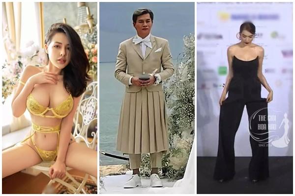 Ngan 98 exposed black spots because of her penetrating underwear, Nam Trung overdressed at the wedding