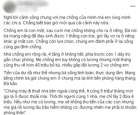 Sống chung với mẹ chồng, con dâu góp hết lương vẫn bị mắng ăn bám-1