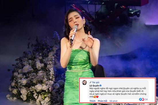 Lệ Quyên: 'Khán giả ai cũng bảo tôi hát live hay hơn nghe CD'