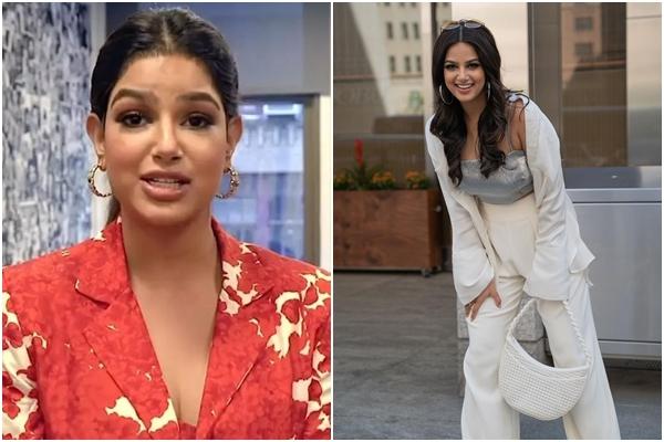 Miss Universe 2021 bị stylist dí cho bộ suit như mang bầu-11