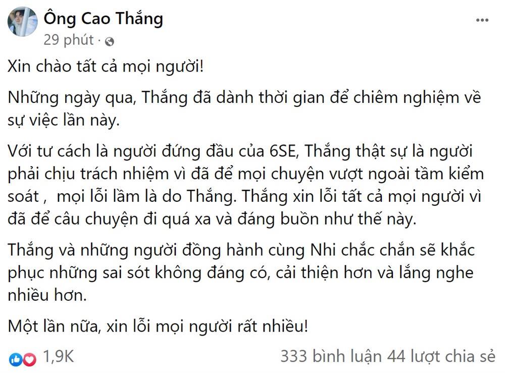 HOT: 1 a.m. Ong Cao Thang apologized for Dong Nhi and fans-3