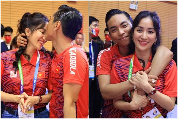Phan Hien kisses Khanh Thi after winning 3 gold medals at the 31st SEA Games