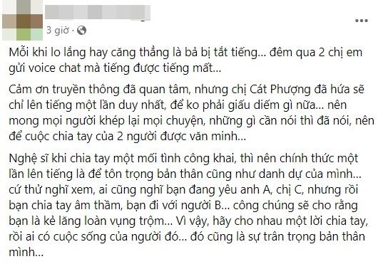 What did Cat Phuong's side say when the breakup encountered the market?-3