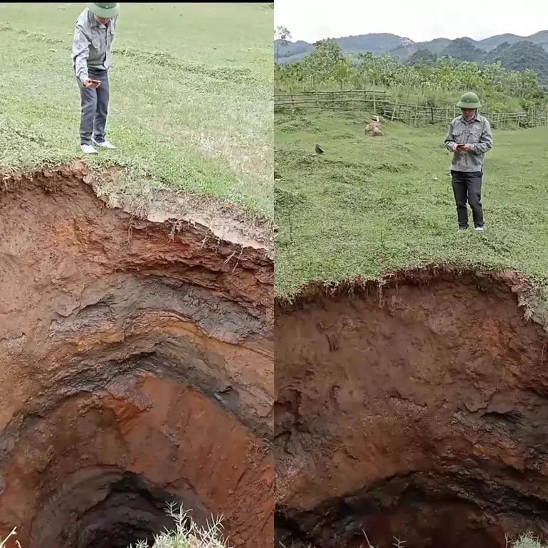 Hố sâu hun hút bỗng dưng xuất hiện sau tiếng động lớn ở Nghệ An-2