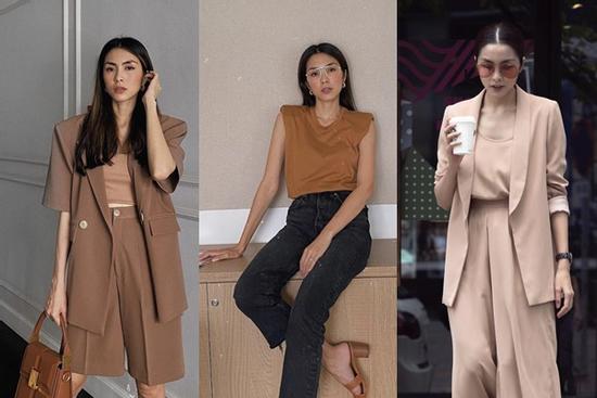 Hà Tăng mix đồ chuẩn không cần chỉnh với tông màu be