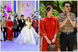 Lâm Vỹ Dạ mặc kém duyên đi đám cưới lấn át bà xã Mạc Văn Khoa