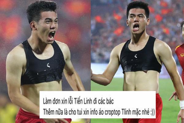 A close-up photo of a divine crop-top that causes a stir in Tien Linh’s social media