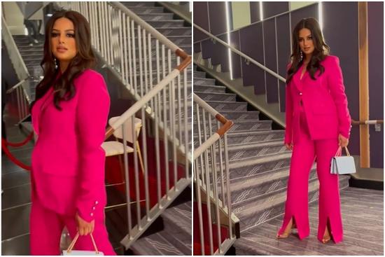 Miss Universe 2021 bị stylist dí cho bộ suit như mang bầu