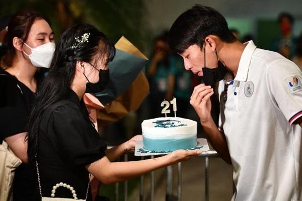 The Thai actor celebrated his birthday while competing at the 31st SEA Games