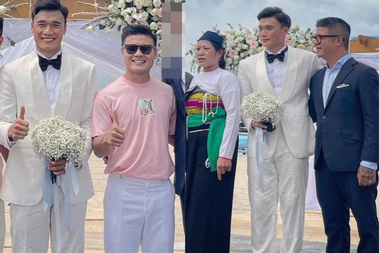 Bùi Tiến Dũng mặc quần nhàu, đi giày lệch tông đám cưới mẫu Tây