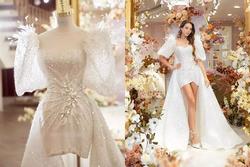 Cận cảnh và ý nghĩa mẫu váy cưới tuyệt đẹp của vợ Bùi Tiến Dũng