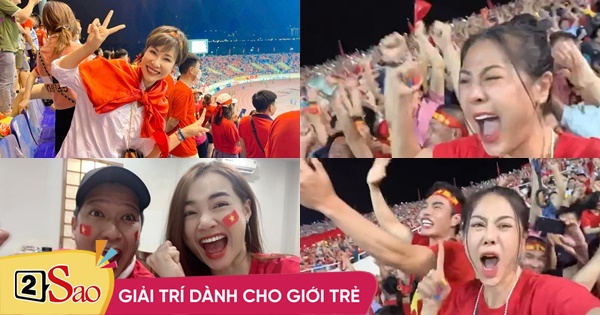 Vietnamese stars celebrate U23 Vietnam: Nam Thu dried blood at My Dinh yard