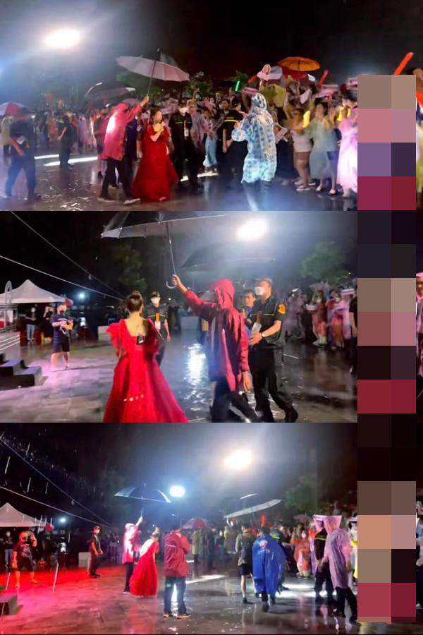 Hòa Minzy dầm mưa quẩy banh nóc, trợ lý che ô đầy bất lực-1