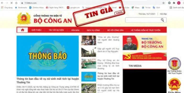 Giả mạo website Bộ Công an để lừa đảo-1