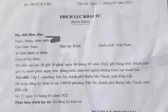 Ai chịu trách nhiệm vụ mẹ khai tử con 3 tuổi?