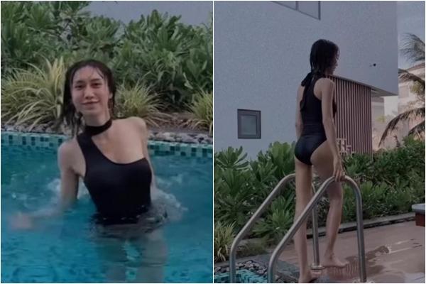Rare Lynk Lee in bikini shows off 3 full electric and water rings