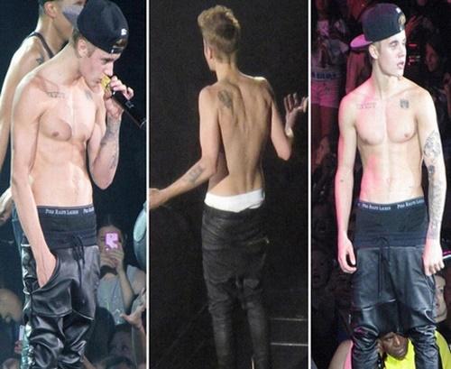 Justin Bieber cùng hình ảnh diện quần cạp trễ lộ cả nội y.