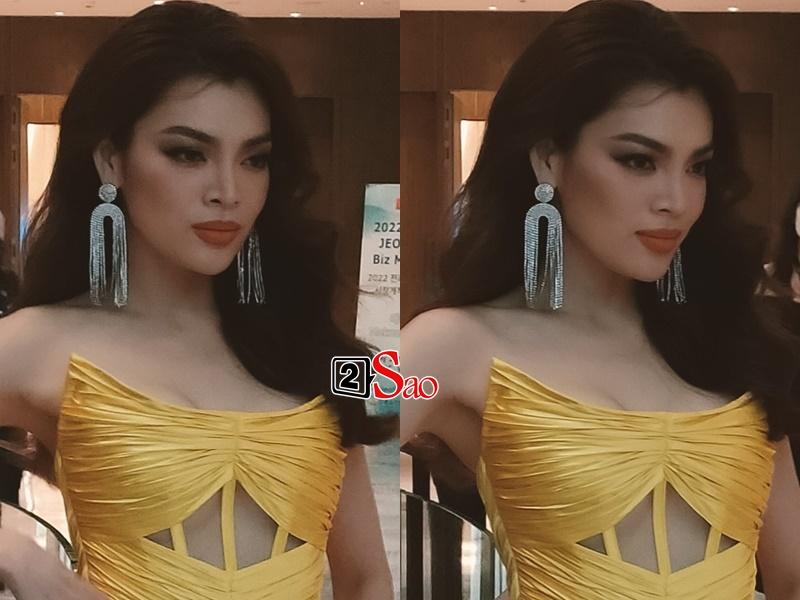 Hoa hậu Trân Đài lộ nhan sắc thật khi dự event Võ Việt Chung-3