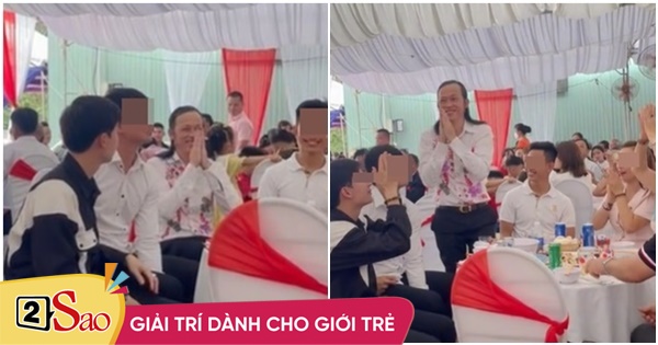 Hoai Linh was introduced at the wedding but few people clapped