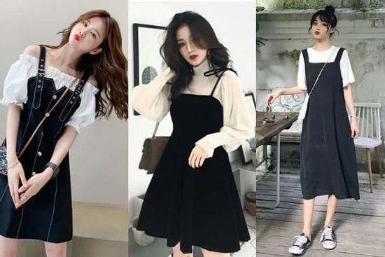 4 kiểu áo mix với yếm đen từ thanh lịch đến cá tính