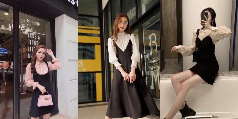 4 kiểu áo mix với yếm đen từ thanh lịch đến cá tính-3