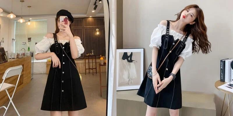 4 kiểu áo mix với yếm đen từ thanh lịch đến cá tính-5