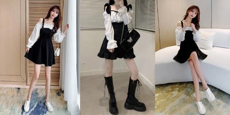 4 kiểu áo mix với yếm đen từ thanh lịch đến cá tính-6