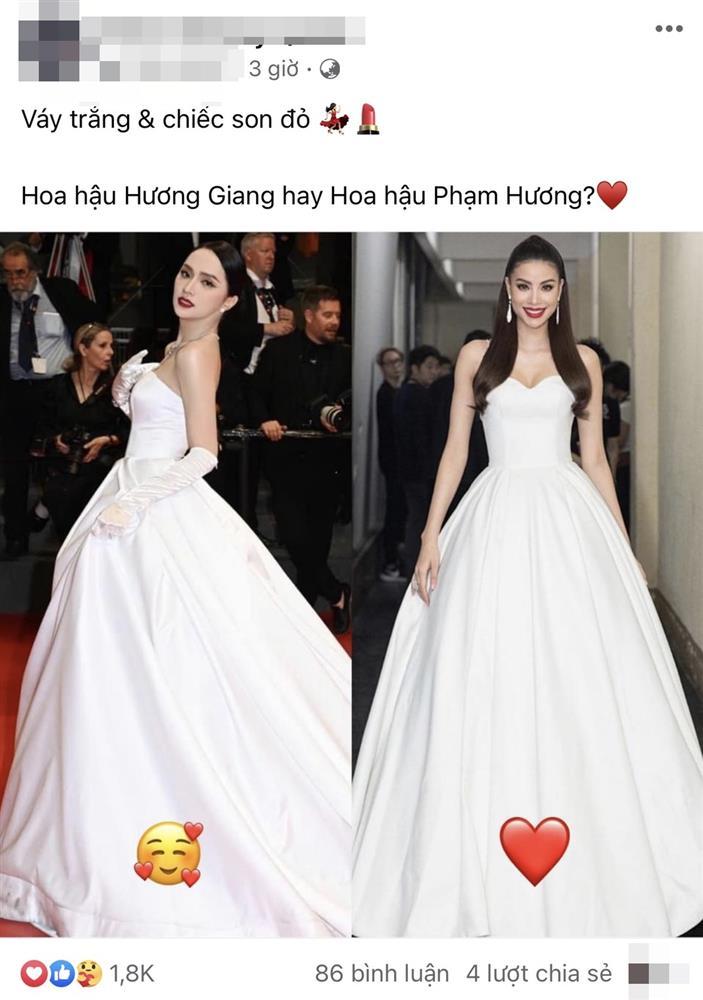Dressed like a bride in Cannes, Huong Giang is compared to Pham Huong-6