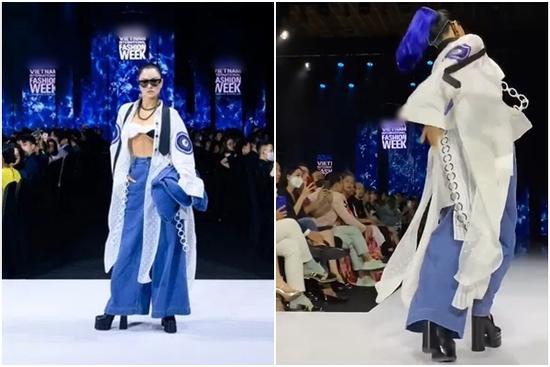 Vũ Thu Phương loạng choạng suýt 'vồ ếch' khi catwalk