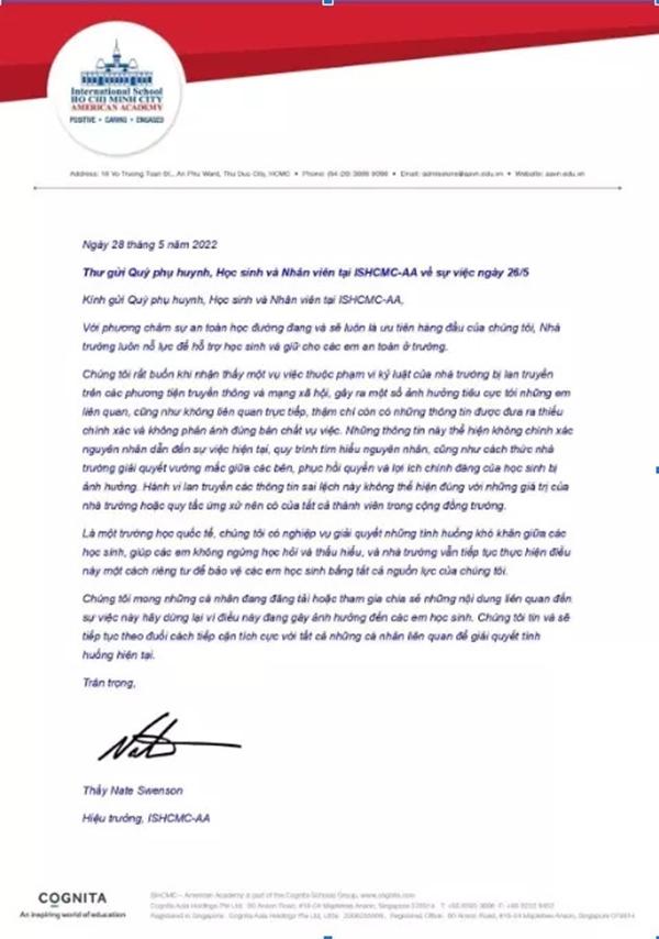 Phụ huynh tố trường quốc tế ở TP.HCM: Con giấu tôi khóc một mình-2