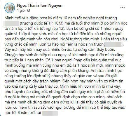 Ngoc Thanh Tam was bullied at the noisy international school MXH-3
