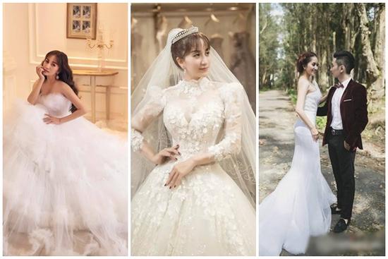Khánh Thi nhiều lần diện váy cưới gây sốt, đám cưới thật đang đến gần