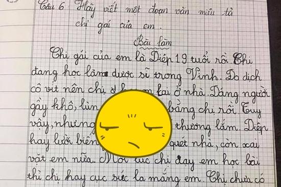 Bài văn miêu tả chị gái nhà người ta khiến dân mạng 'sa mạc lời'