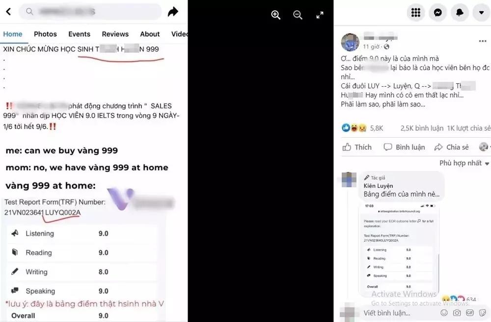 Nơi đào tạo nói gì về bảng điểm 9.0 IELTS bị bóc hàng phake-2