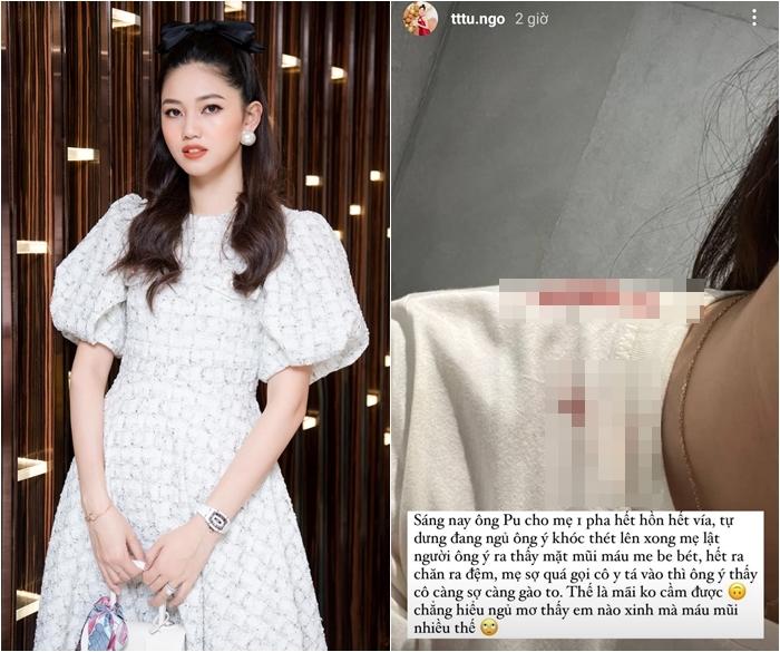 Lật quý tử trên giường, Á hậu Thanh Tú hoảng khi thấy máu đầy mặt-1