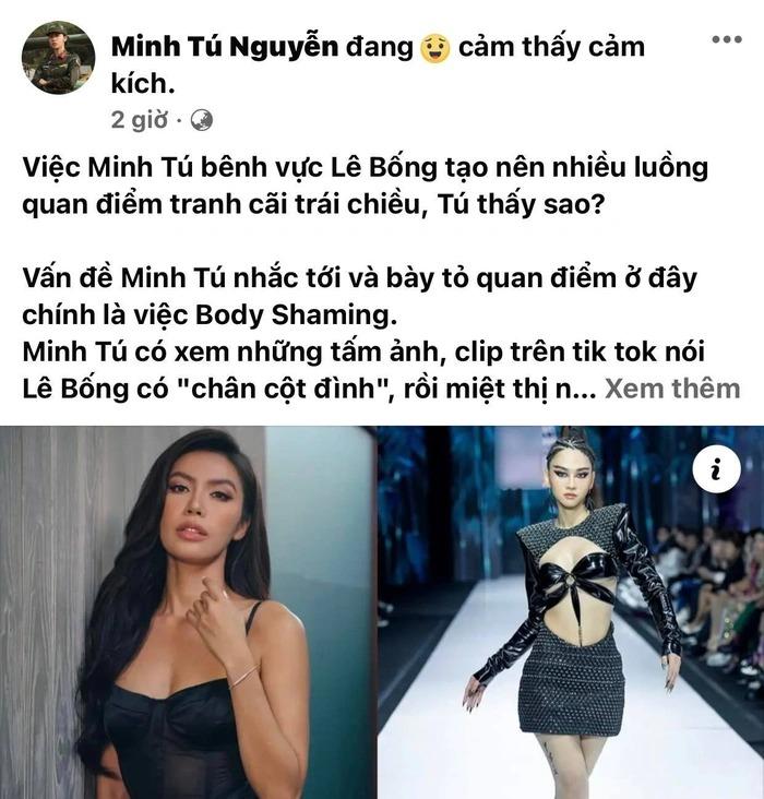 Minh Tú thanh minh sau khi bênh màn catwalk thảm họa của Lê Bống-1