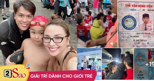 Miss Diem Huong was upset when her son was forced to compete in a swimming competition