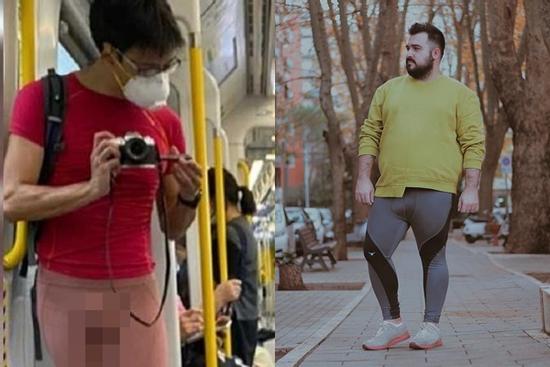 Người đàn ông mặc quần legging bó chịt 'lộ hàng' phản cảm