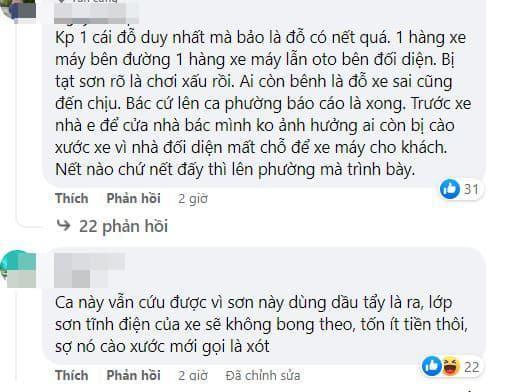 Chủ xe đỗ thiếu ý thức, xế hộp bị tạt sơn nhìn đỏ như máu-4