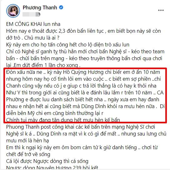Phương Thanh đáp trả lời tố cáo đánh Hồ Quỳnh Hương-2