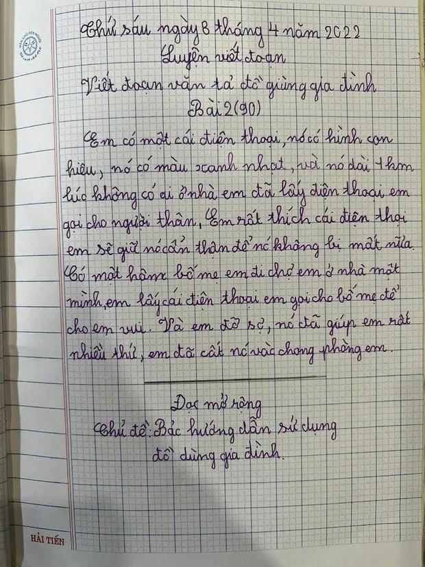 Văn tả điện thoại của bé tiểu học khiến dân mạng bật cười-1