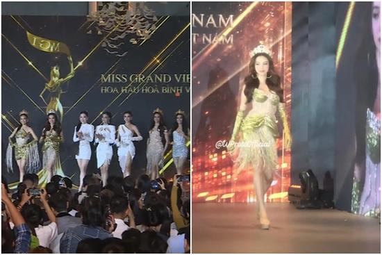 Thùy Tiên cùng 3 Miss Grand Việt đọ catwalk với 10 Miss Grand Thái