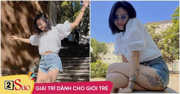 Ngo Thanh Van shows off a large tattoo in sensitive areas