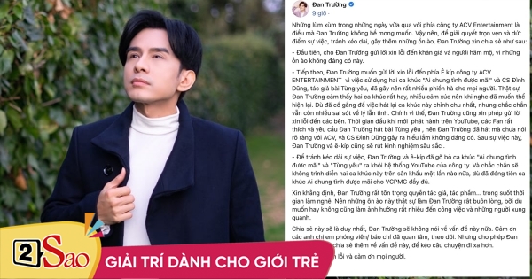 Dan Truong apologizes for singing without permission